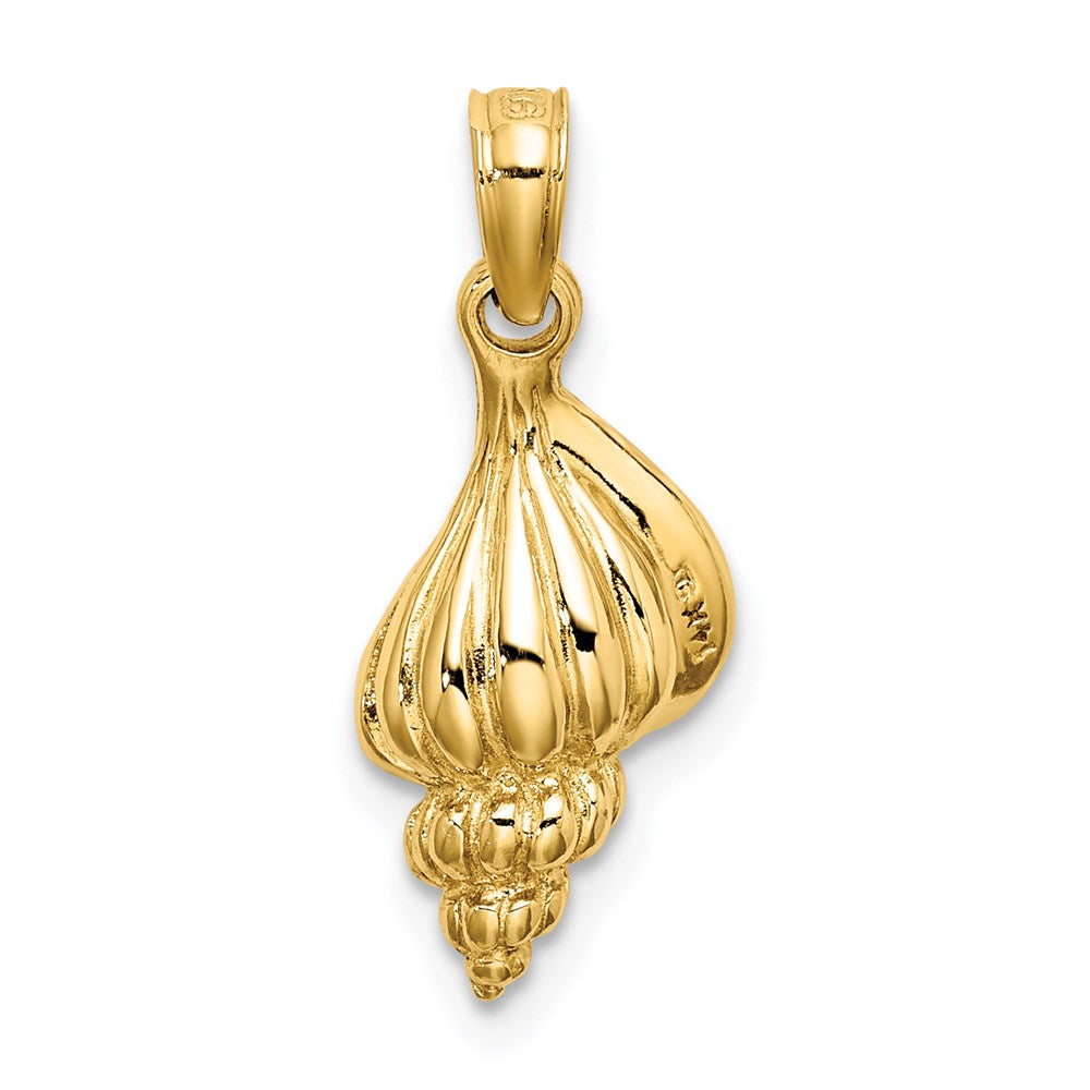 14k Yellow Gold 3-D Mini Conch Shell Charm