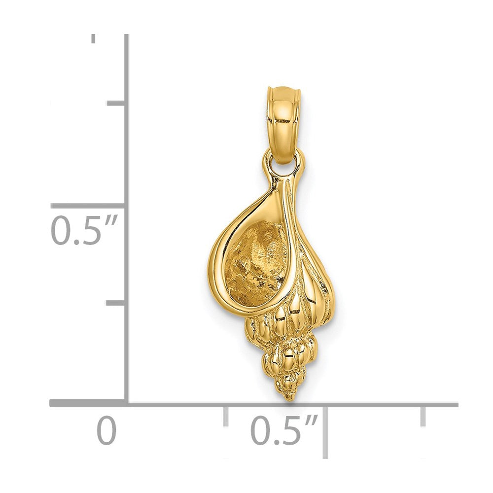 14k Yellow Gold 3-D Mini Conch Shell Charm