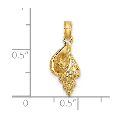 14k Yellow Gold 3-D Mini Conch Shell Charm