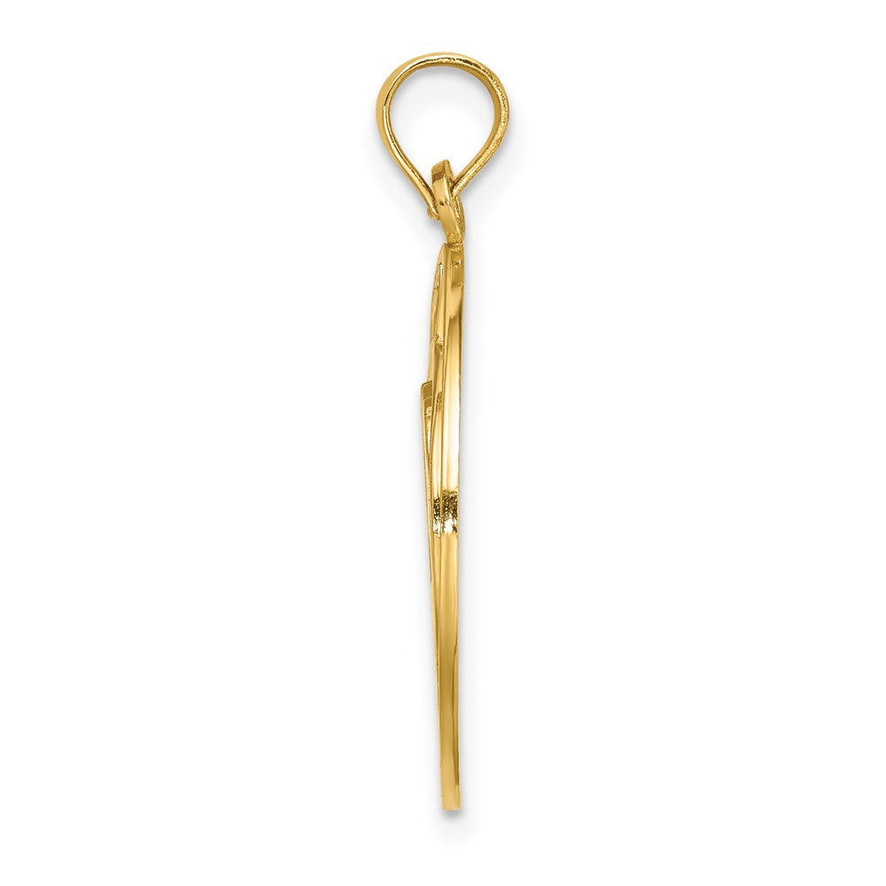 14k Yellow Gold ST. CROIX w/ Two Dolphins In Circle Charm