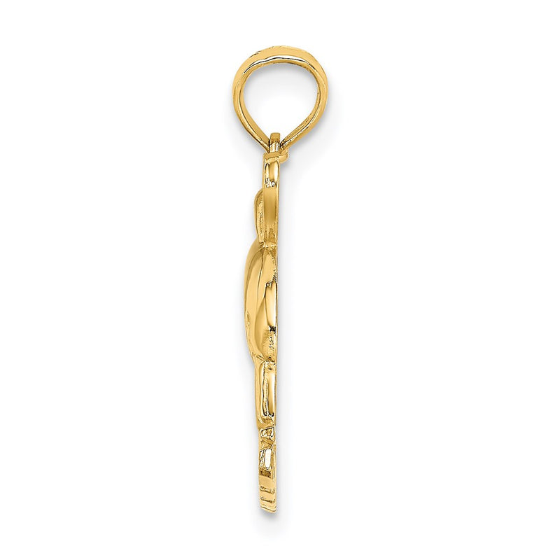 14k Yellow Gold I HEART  BAHAMAS W/ Dolphin Charm