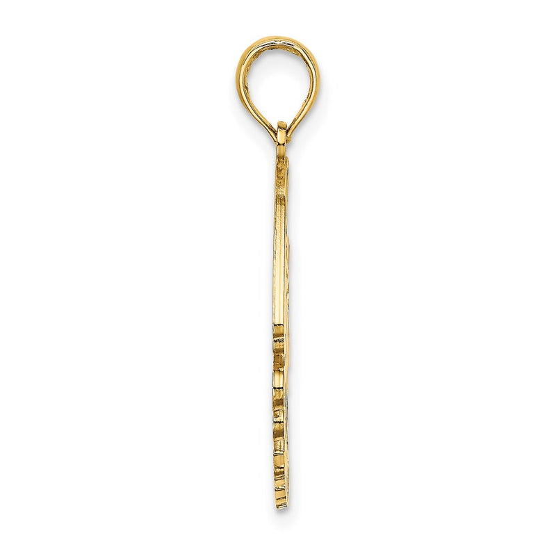 14k Yellow Gold Polished CURACAO Under Angelfish Charm