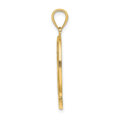 14k Yellow Gold ST. THOMAS w/Dolphin Sunset Scene Charm