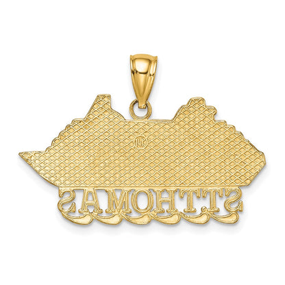 14k Yellow Gold ST. THOMAS Cruise Ship Charm