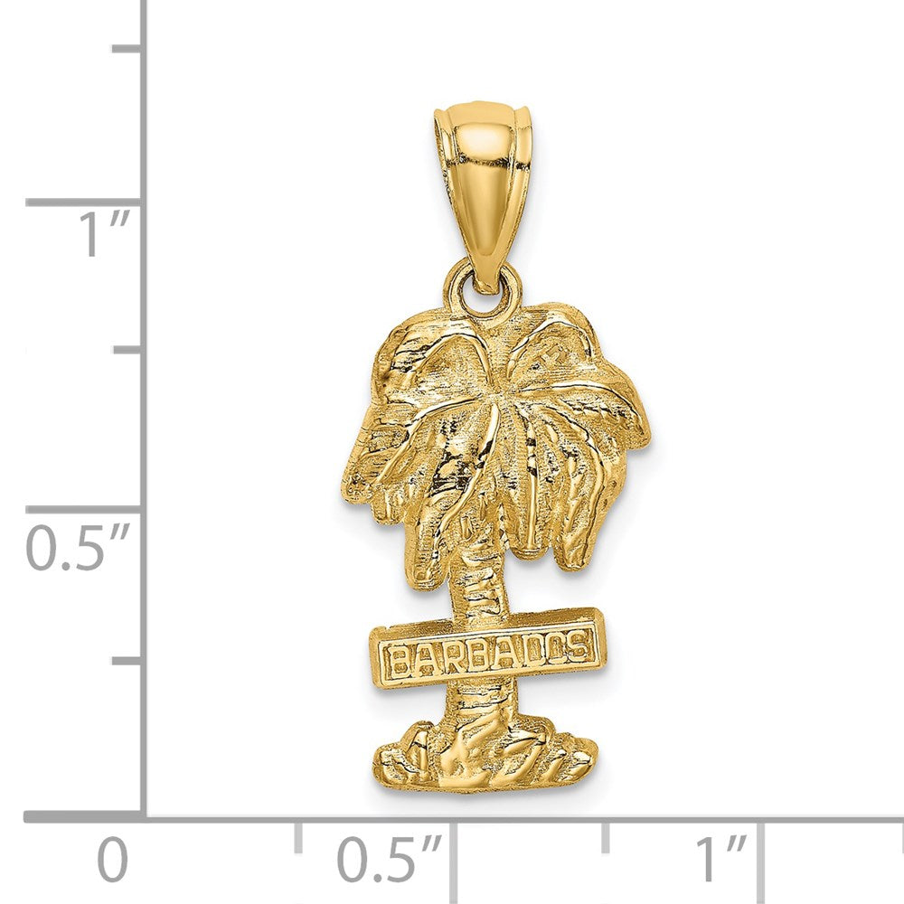 14k Yellow Gold BARBADOS Palm Tree Charm