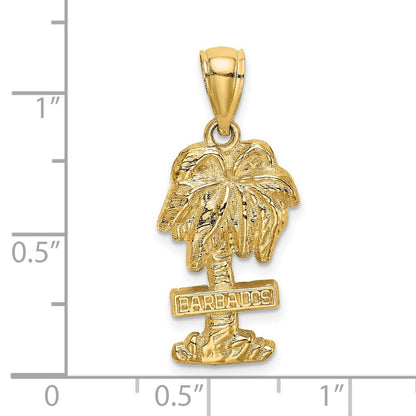 14k Yellow Gold BARBADOS Palm Tree Charm