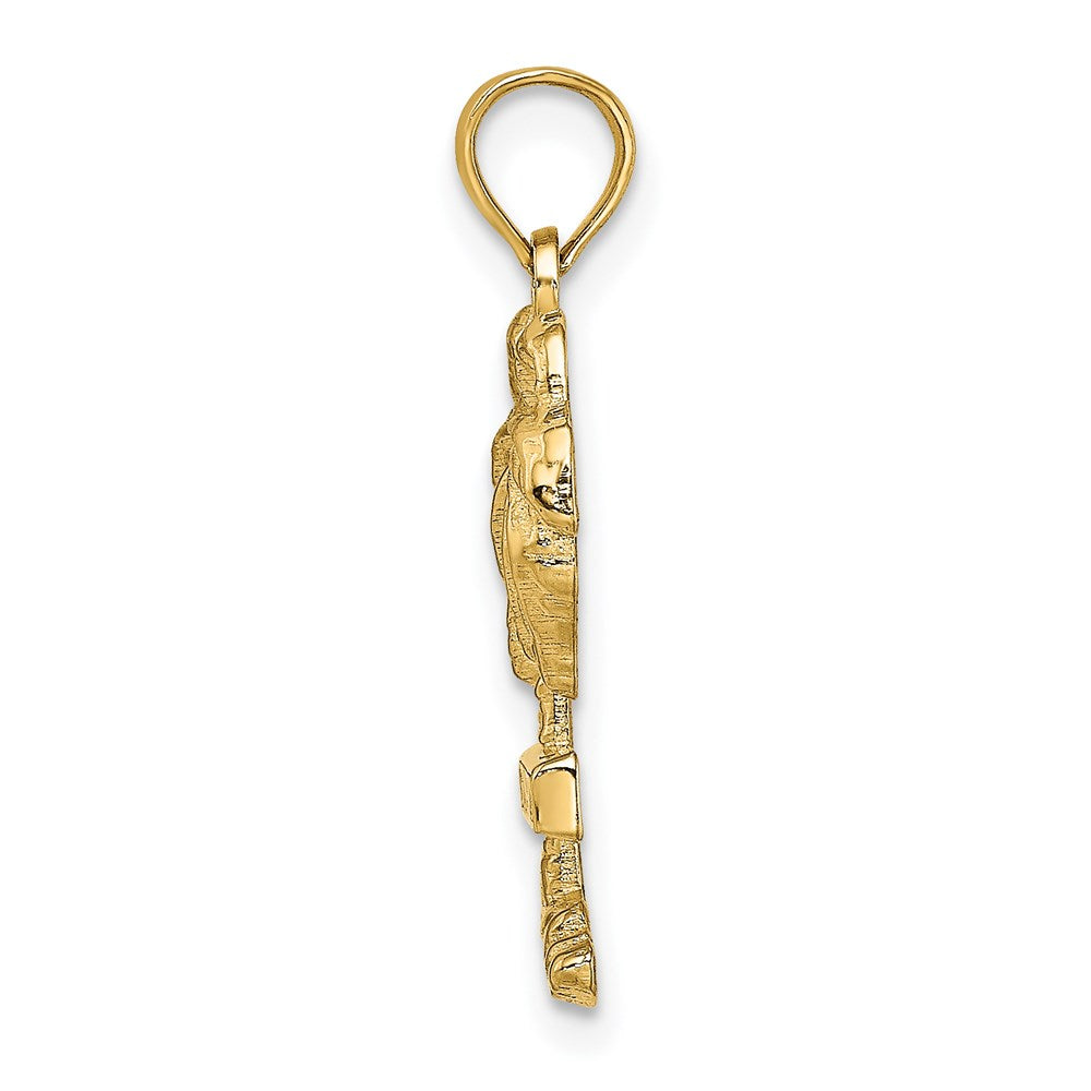 14k Yellow Gold 2-D ST. MARTIN On Palm Tree Charm