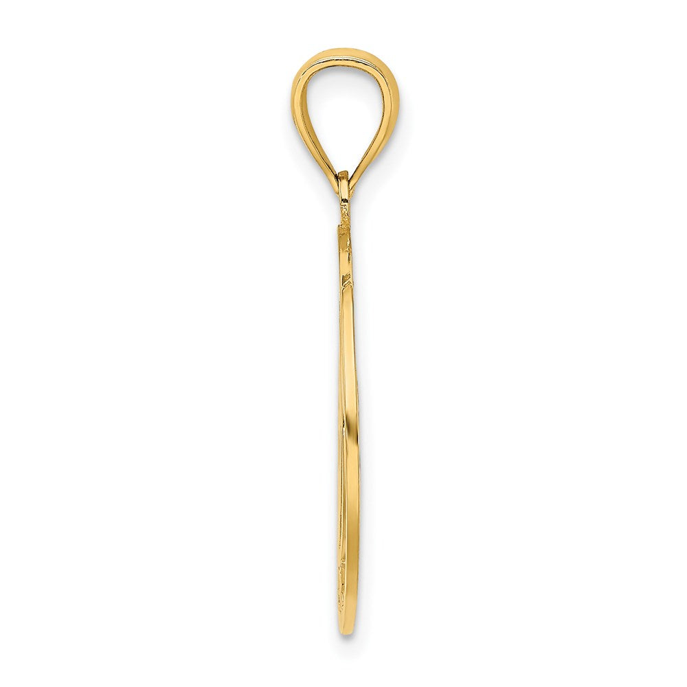 14k Yellow Gold CAPE MAY w/ Dolphins Round Charm