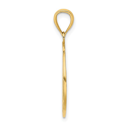 14k Yellow Gold CAPE MAY w/ Dolphins Round Charm