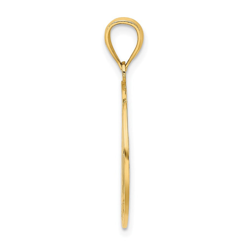 14k Yellow Gold CAPE MAY w/ Dolphins Round Charm
