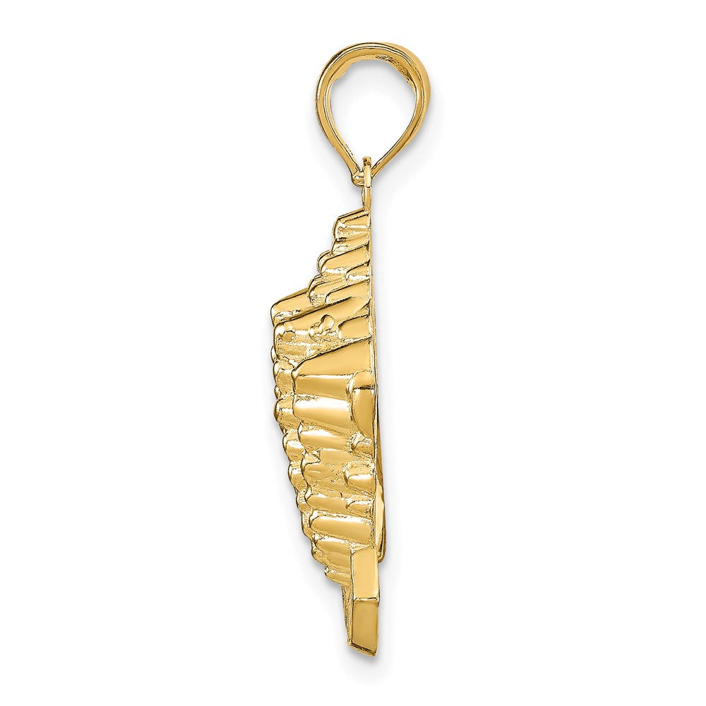 14k Yellow Gold STONE HARBOR NJ Conch Shell Pendant