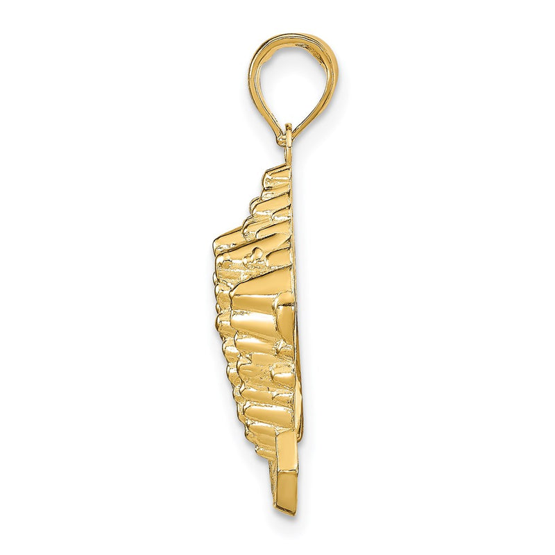 14k Yellow Gold STONE HARBOR NJ Conch Shell Pendant