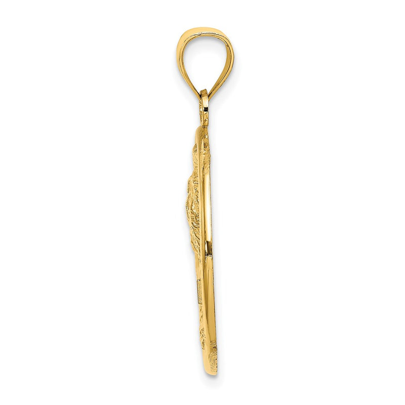 14k Yellow Gold SAN DIEGO Palm Tree Circle Charm