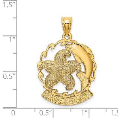 14k Yellow Gold AVALON w/Starfish and Dolphin Charm