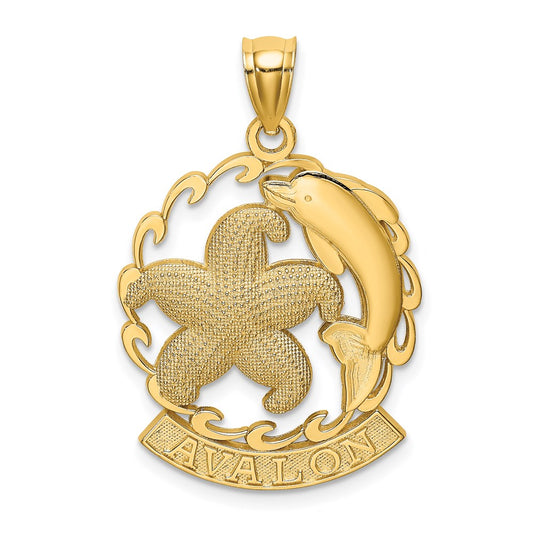 14k Yellow Gold AVALON w/Starfish and Dolphin Charm