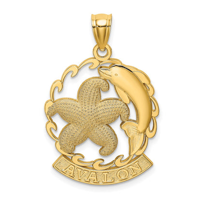 14k Yellow Gold AVALON w/Starfish and Dolphin Charm