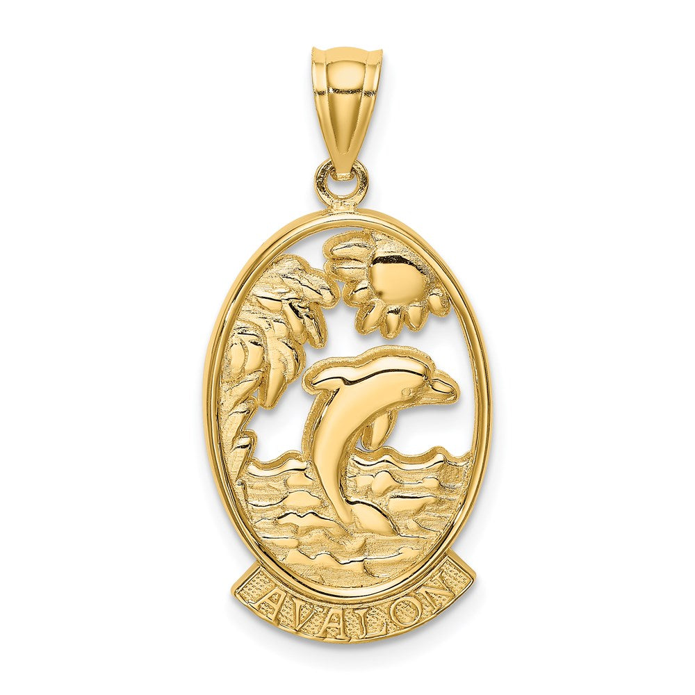 14k Yellow Gold AVALON w/ Dolphin Sunset Charm