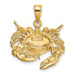 14k Yellow Gold Stone Crab Facing Down Charm