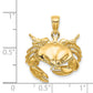 14k Yellow Gold Stone Crab Facing Down Charm
