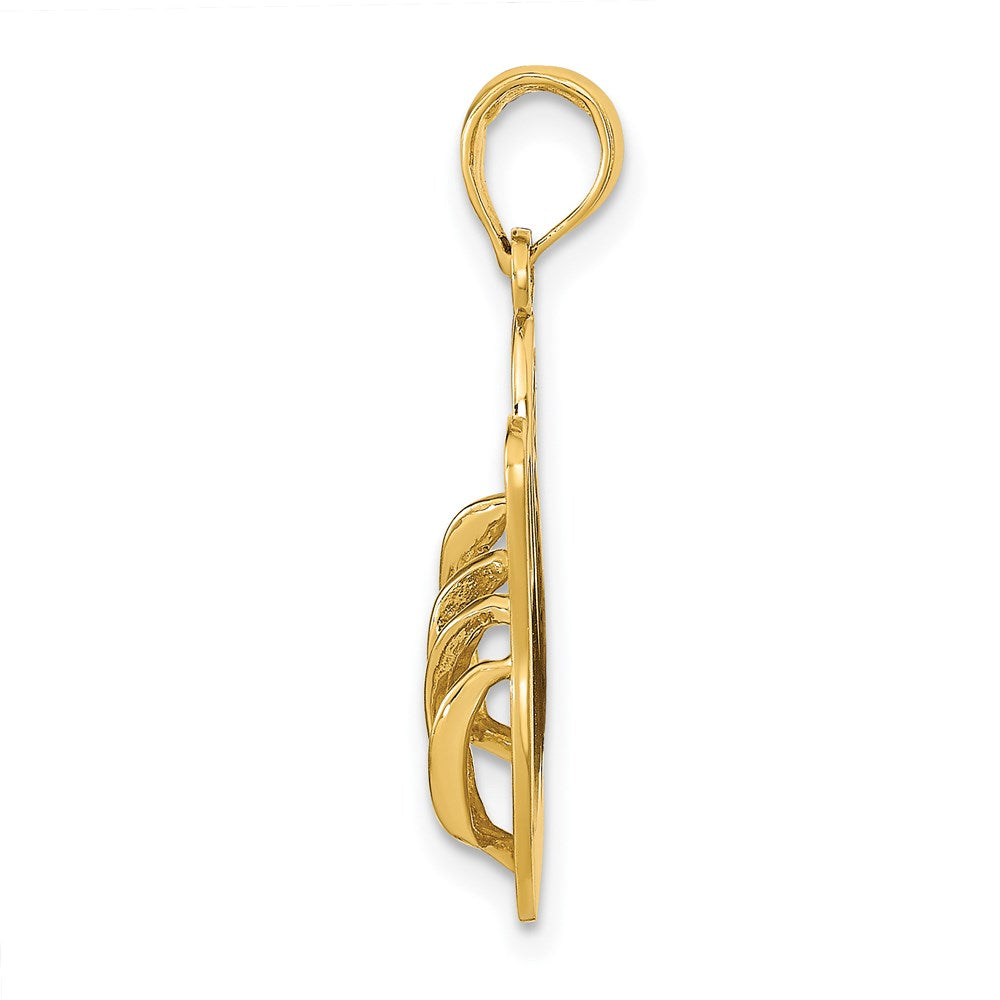 14k Yellow Gold AVALON Reversible Flip Flops Pendant