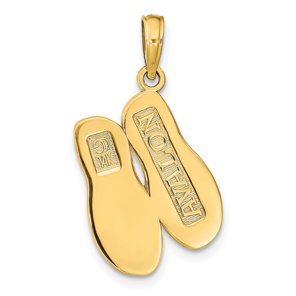 14k Yellow Gold AVALON Reversible Flip Flops Pendant