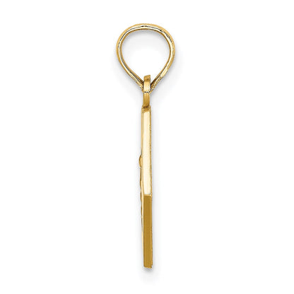 14k Yellow Gold Caduceus Textured Back Medical Charm