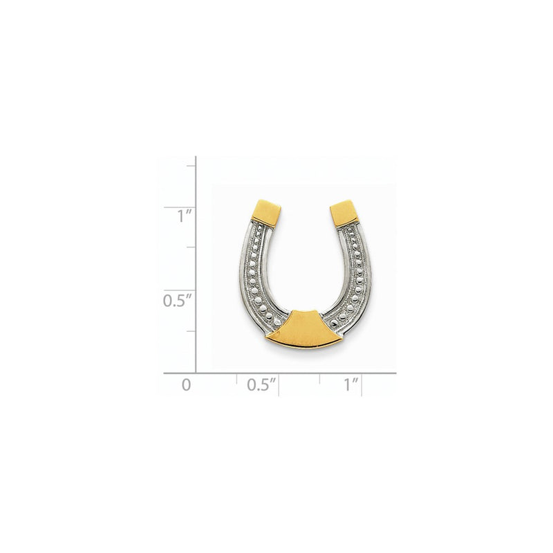 14k Yellow & Rhodium Gold & Rhodium Polished Horseshoe Slide