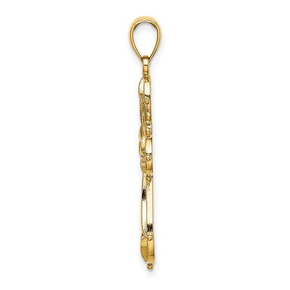 14k Yellow Gold Cut-Out Shapes Fancy Cross Charm