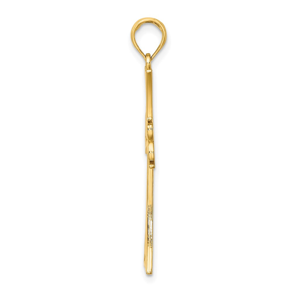 14k Yellow Gold Polished Celtic Knot Cross Charm