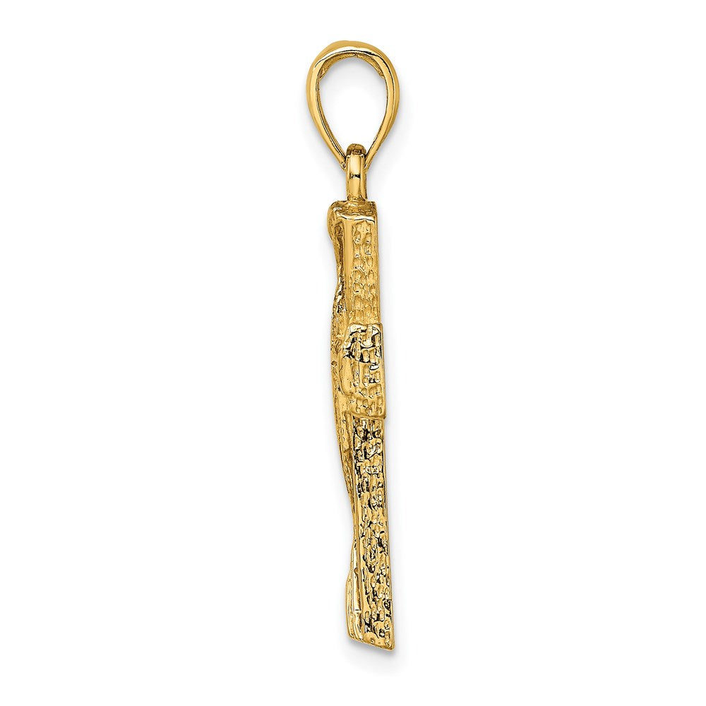 14k Yellow Gold Polished Cut-Out Design Cross Charm