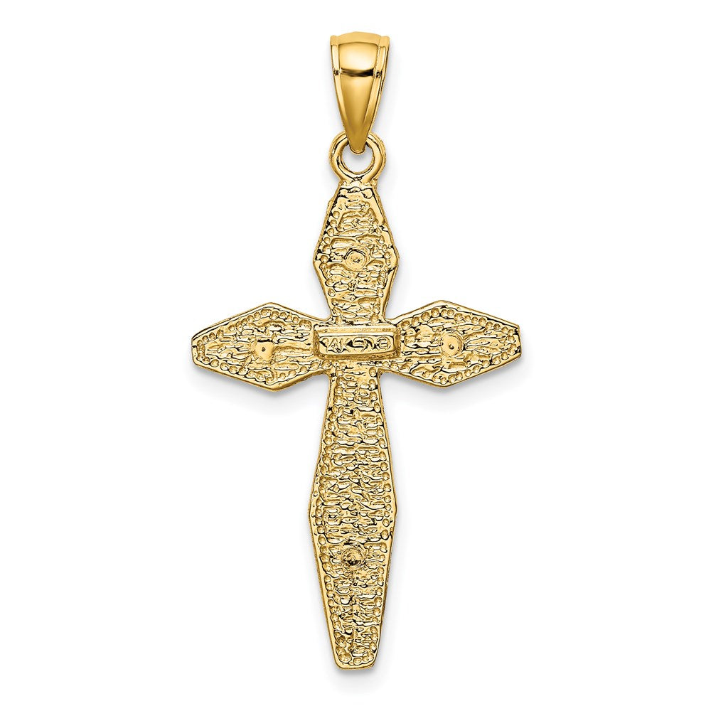 14k Yellow Gold Polished Crucifix Charm