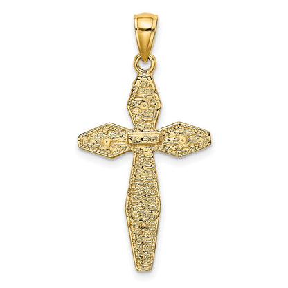 14k Yellow Gold Polished Crucifix Charm