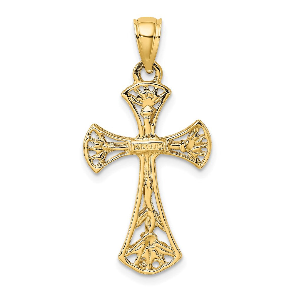 14k Yellow Gold Crucifix Charm