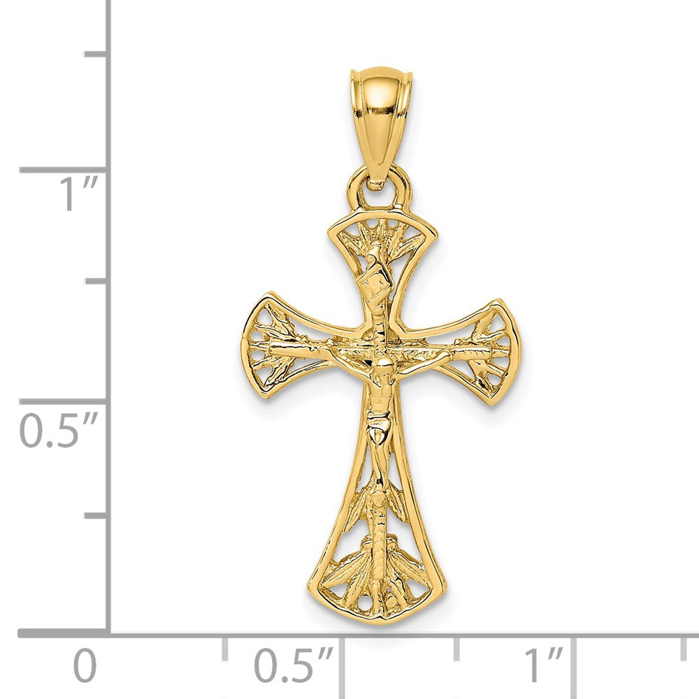 14k Yellow Gold Crucifix Charm
