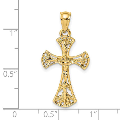 14k Yellow Gold Crucifix Charm