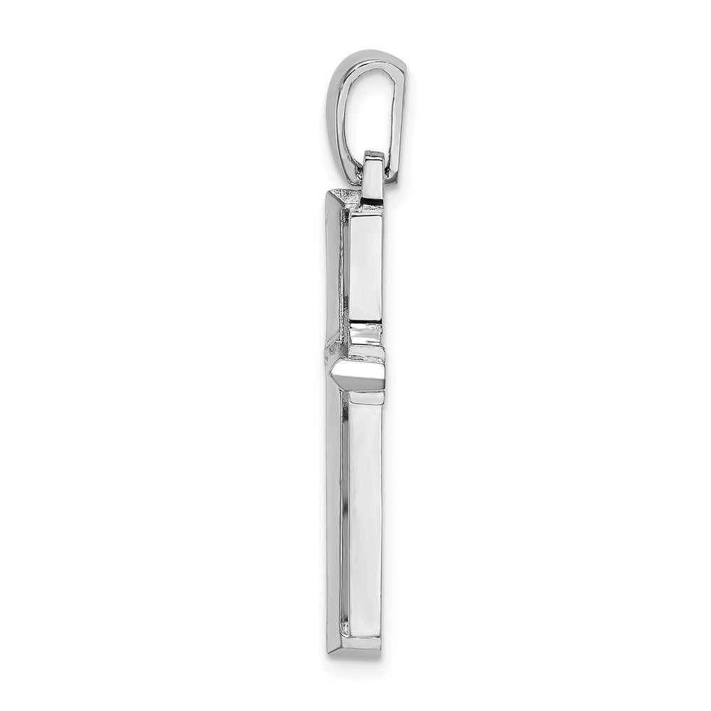 14k White Gold Polished Cross Charm