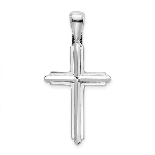 14k White Gold Polished Cross Charm