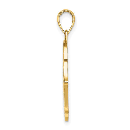 14k Yellow Gold Chamseh W/ Star Of David Charm