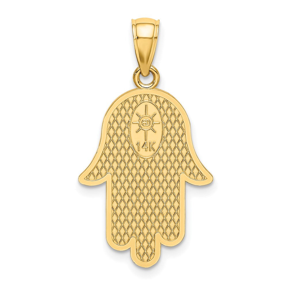 14k Yellow Gold Chamseh W/ Star Of David Charm