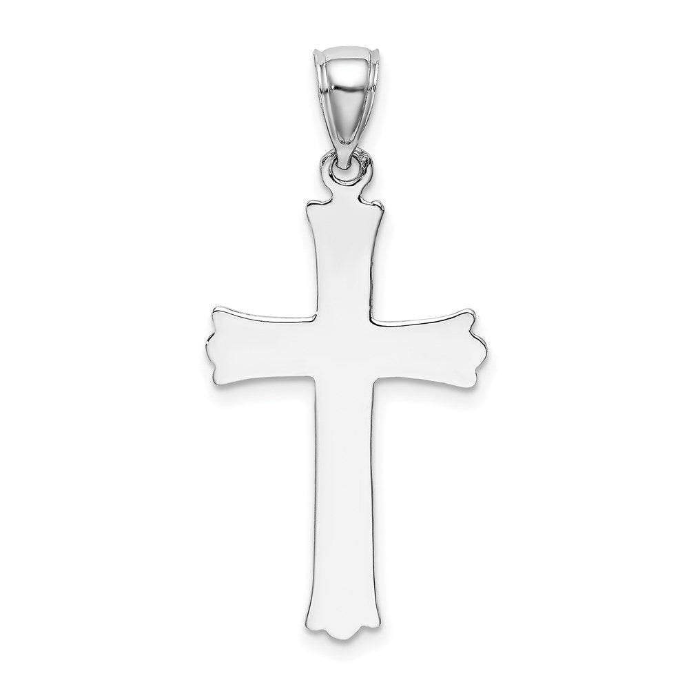 14k White Gold Cross W/Starburst Center Charm
