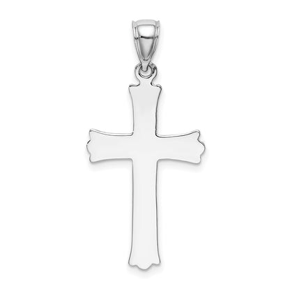 14k White Gold Cross W/Starburst Center Charm