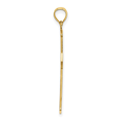 14k Yellow Gold Arrow Tip Cross W/ Cross Accents Charm