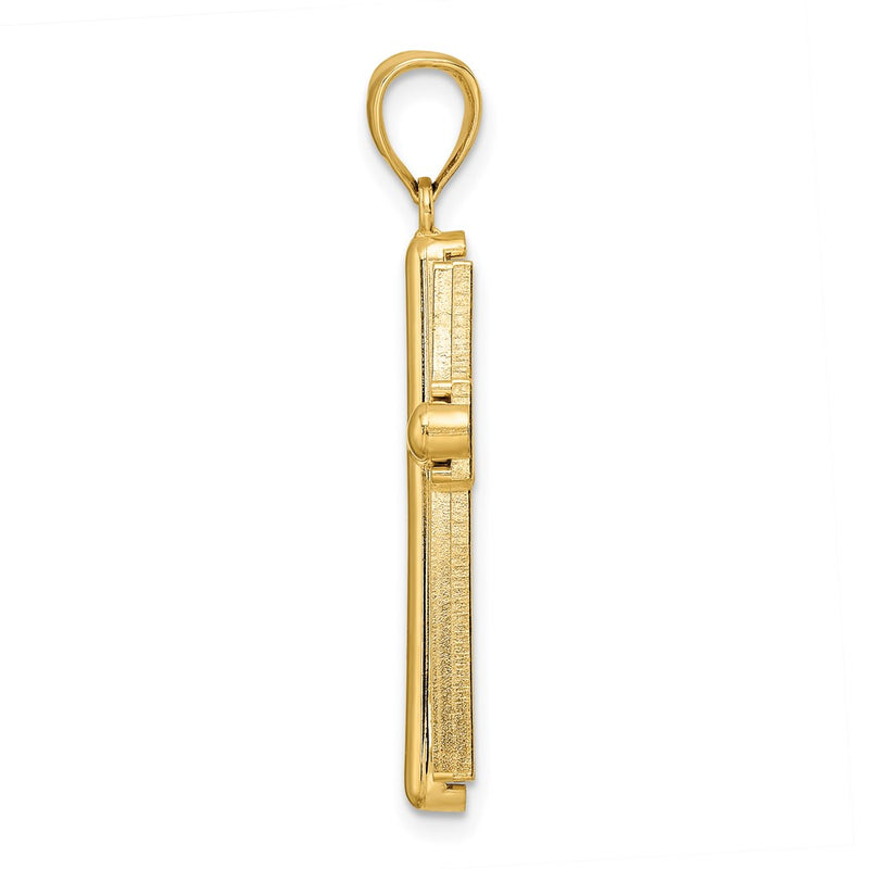 14k Yellow Gold Beveled Cross Pendant