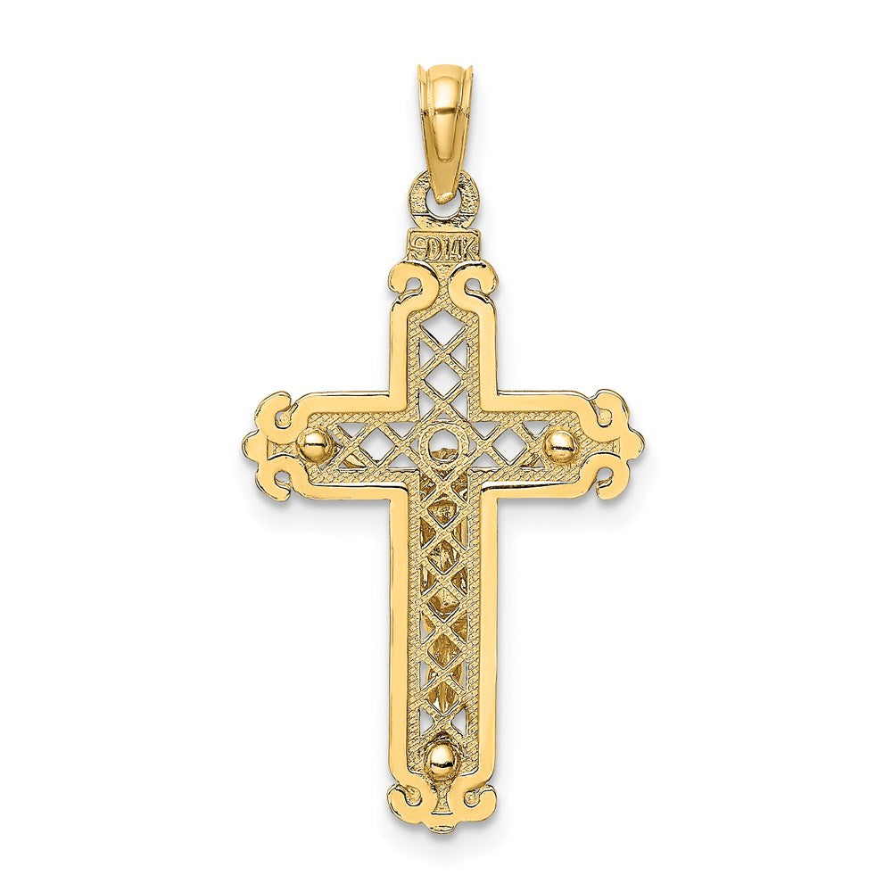 14k Yellow Gold Fancy Crucifix Charm