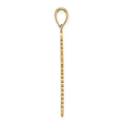 14k Yellow Gold w/ Lace Border Cross Charm