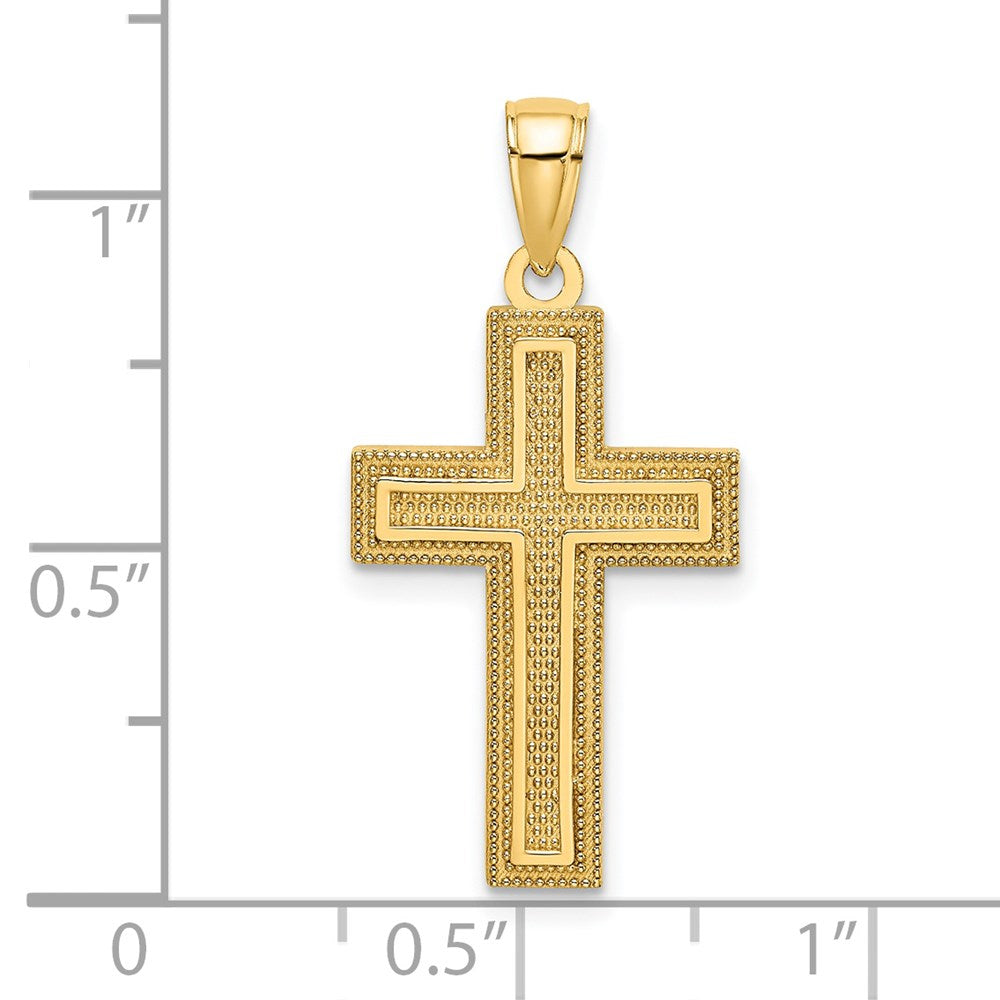 14k Yellow Gold Block Cross Charm