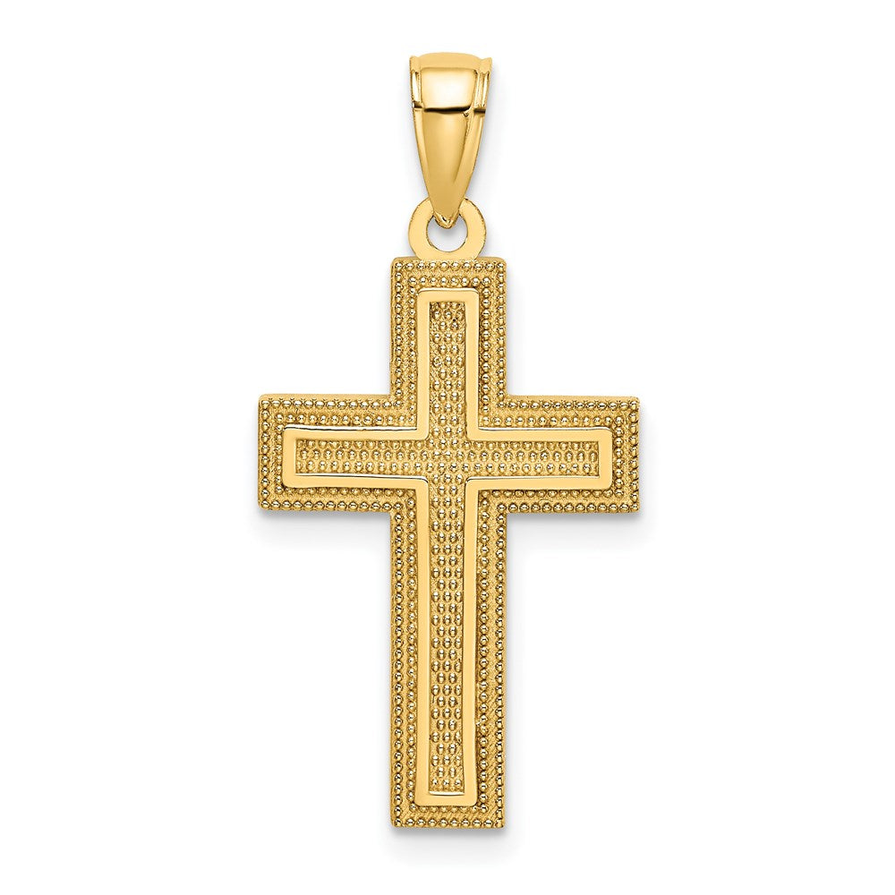 14k Yellow Gold Block Cross Charm