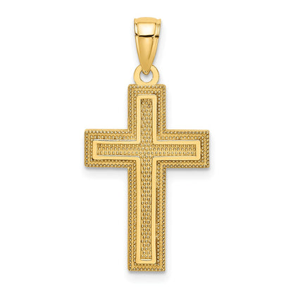 14k Yellow Gold Block Cross Charm