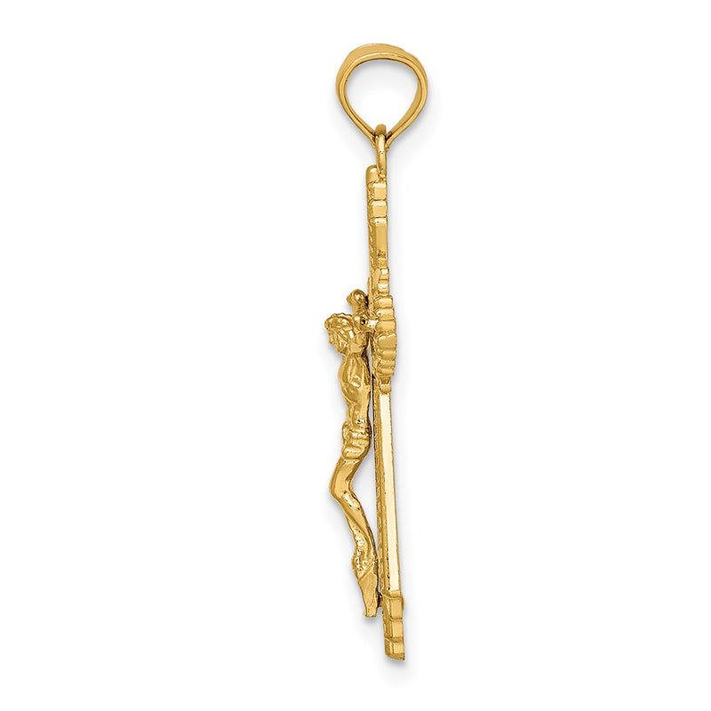 14k Yellow Gold D/C Crucifix Charm