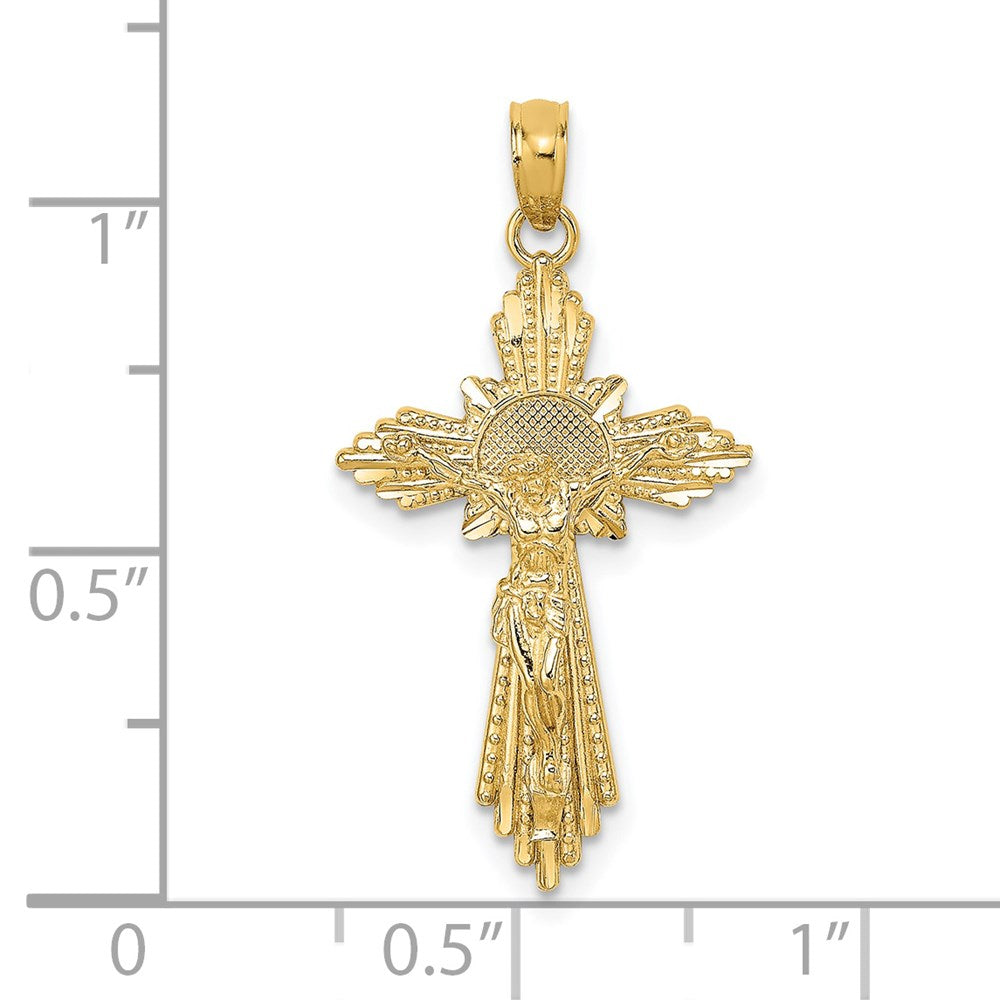 14k Yellow Gold D/C Crucifix Charm